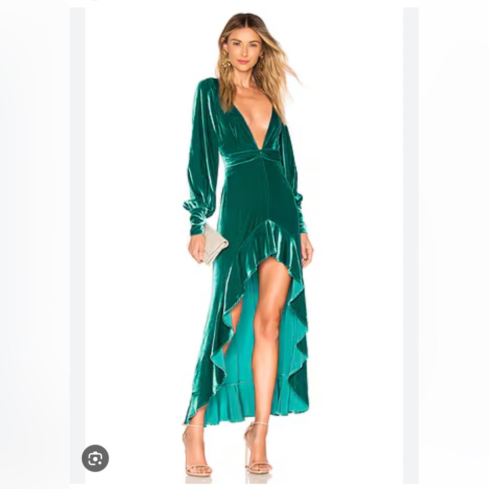 NWT For Lemon and Lemons Velvet Emerald Maxi Size Small from Revolve